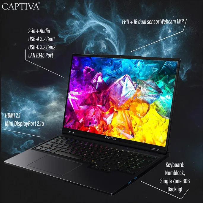 Captiva Notebook Highend Gaming R95-065GE 32GB/1TB SSD RTX5080 Win 11 – Bild 5