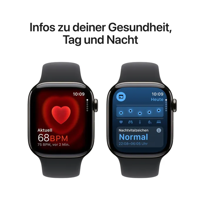 Apple Watch Series 10 LTE 42mm Slate Titangehäuse mit schwarzem Sportarmband - S/M – Bild 5