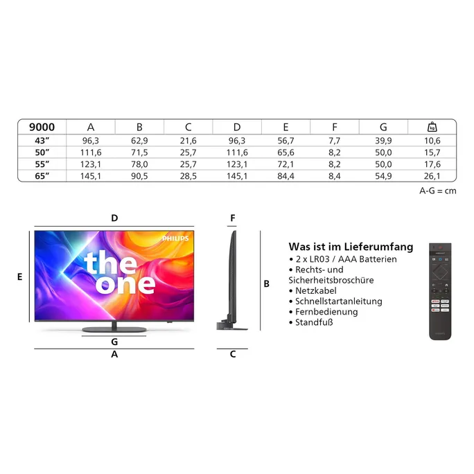 Philips 43PUS9000/12 108cm 43" The One 4K Ambilight TV – Bild 4