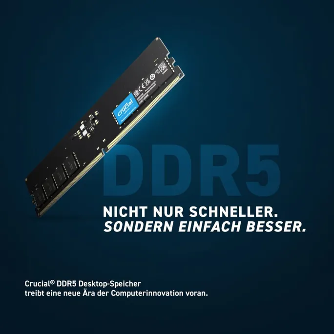 16GB (1x16GB) Crucial DDR5-4800 CL40 RAM Speicher – Bild 2