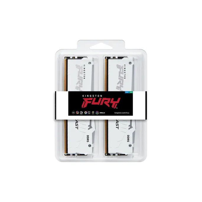 32GB (2x16GB) Kingston Fury Beast White RGB EXPO DDR5-6000 CL30 RAM Arbeitsspeicherkit – Bild 2