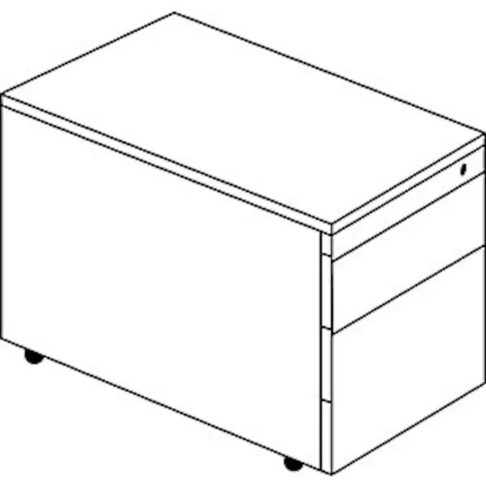 Schubladencontainer mit Rollen, 570x600, 1 Schub, 1 Hängereg., lichtgrau – Bild 2
