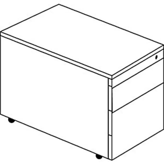 Schubladencontainer m.Rollen, 570x600, 1 Materialschub, 1 Hängereg., weiß/grau – Bild 2