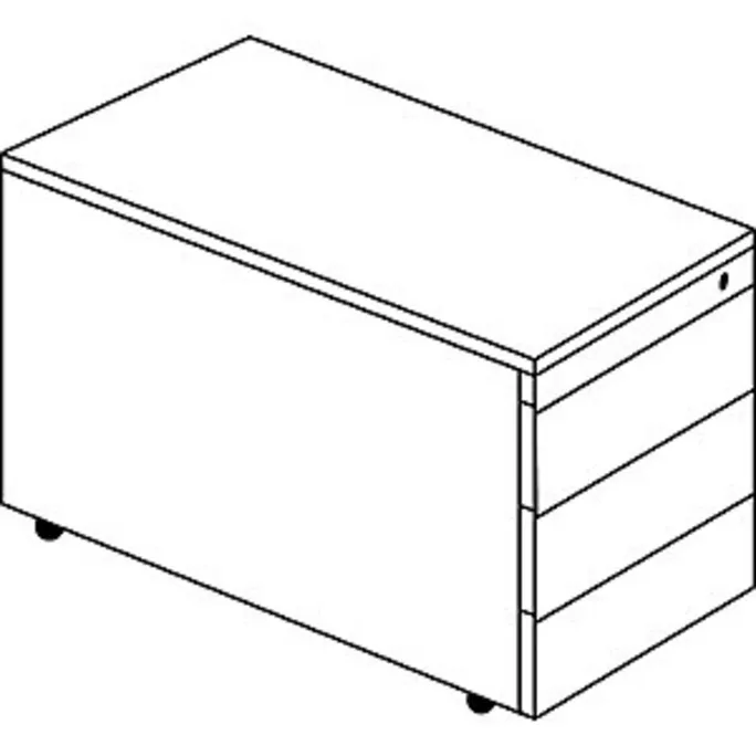 Schüberollcontainer, 520x800mm, Stahlpl., 3 Schübe, anthrazit/lichtgrau – Bild 2