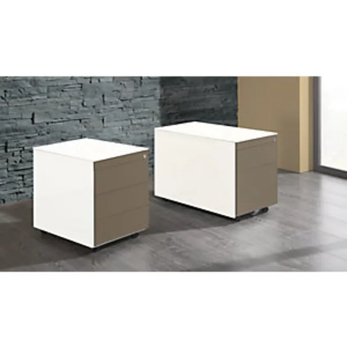 Schubladencontainer mit Rollen, 570x800, 1 Materials., 1 Hängereg., weiß/grau – Bild 2