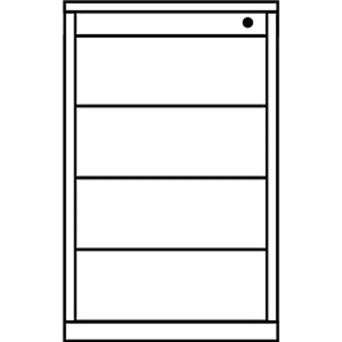 Schubladencontainer, HxT 720x800 mm, 4 Schubladen, weißaluminium/gelbgrün/weiß – Bild 4