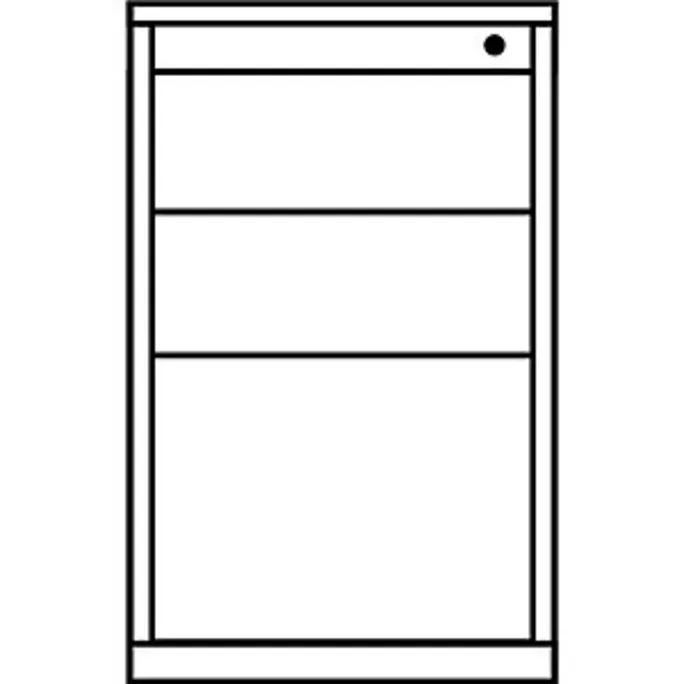 Schubladencontainer, 720x800, 2 Materialschübe, 1 Hängereg., alu/gelbgrün/weiß – Bild 4