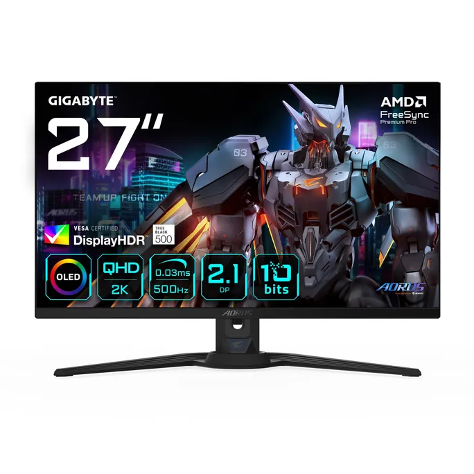 GIGABYTE AORUS FO27Q5P 27 Zoll WQHD OLED 16:9 500 Hz Gaming Monitor